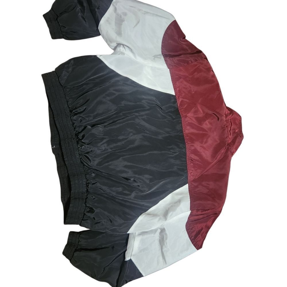 New Look Sport Windbreaker Plus Size 3X Maroon Black White Full Zip Jacket - Picture 6 of 9